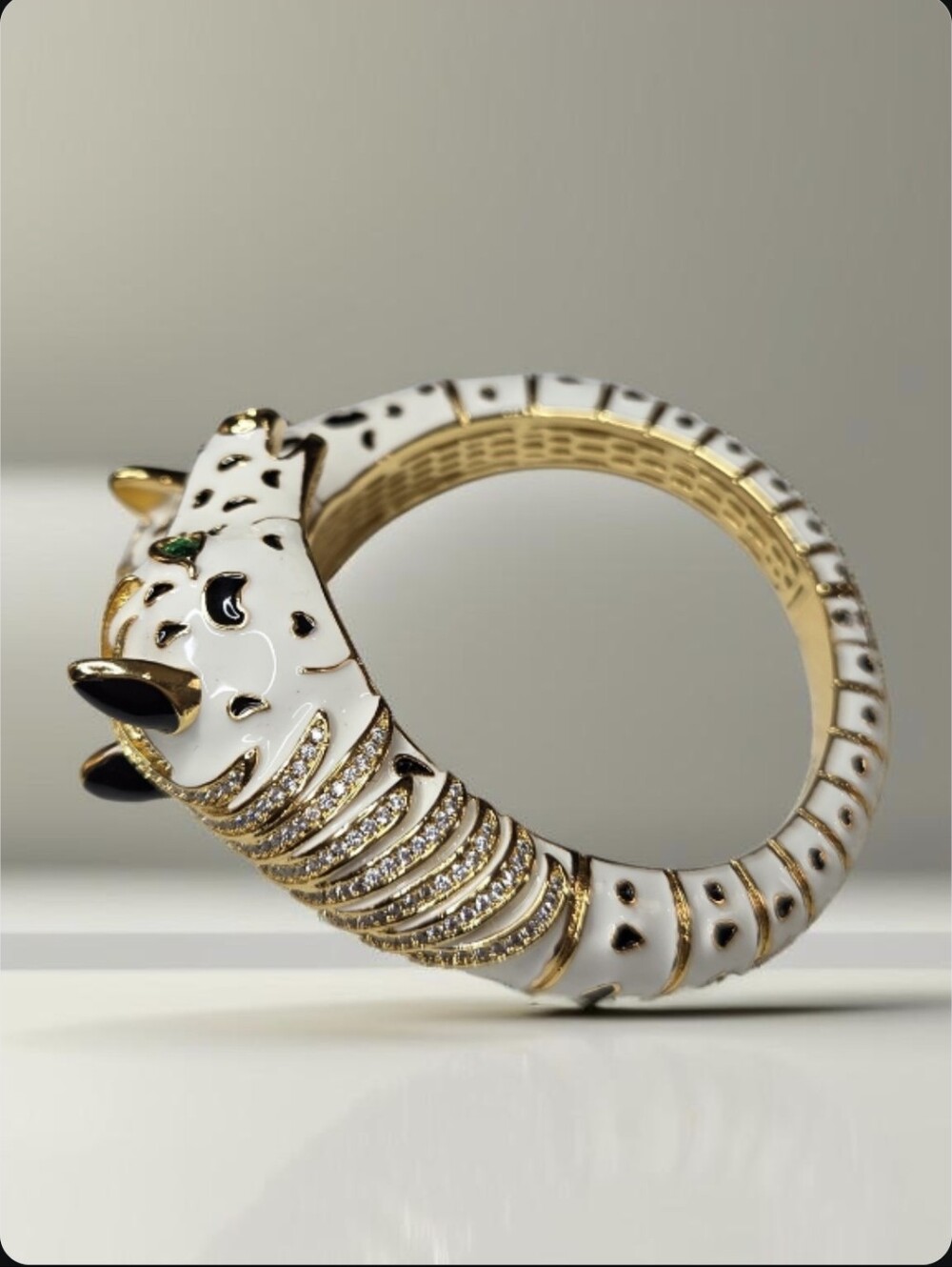 Equestrian Chic Duo Horse Enamel Crystal Bypass Bracelet - Picture 4 of 7